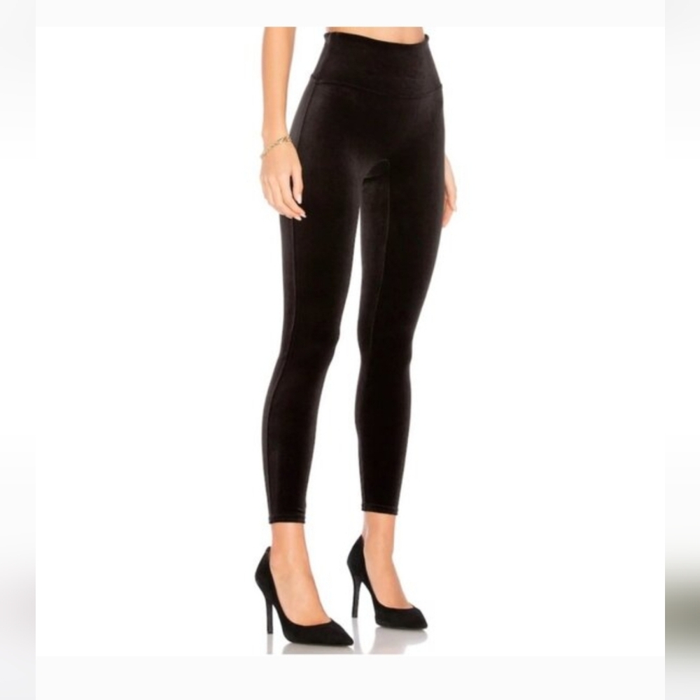 SPANX Black Velvet High-Rise Leggings